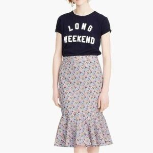 J. Crew Trumpet Skirt Liberty of London Favourite Flowers New